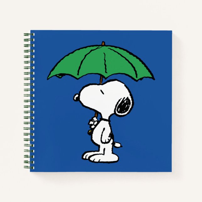 Carnet cacahuètes | Parapluie vert Snoopy (Devant)