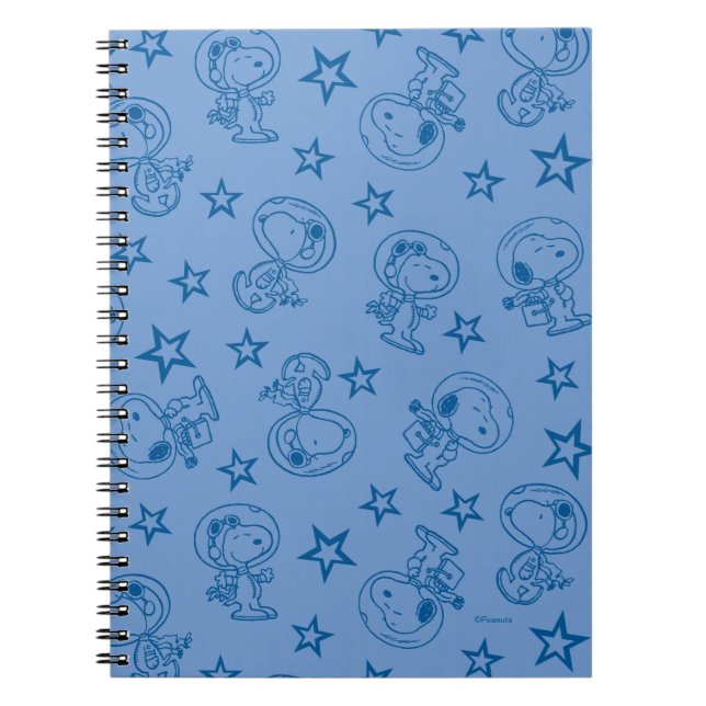 Carnet cacahuètes | Snoopy Blue Space Astronaut Motif (Devant)