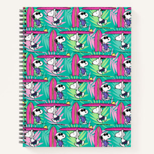 Carnet cacahuètes Snoopy Turquoise Surf Motif