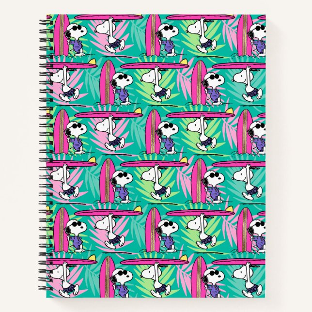 Carnet cacahuètes | Snoopy Turquoise Surf Motif (Devant)