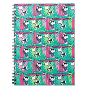 Carnet cacahuètes Snoopy Turquoise Surf Motif