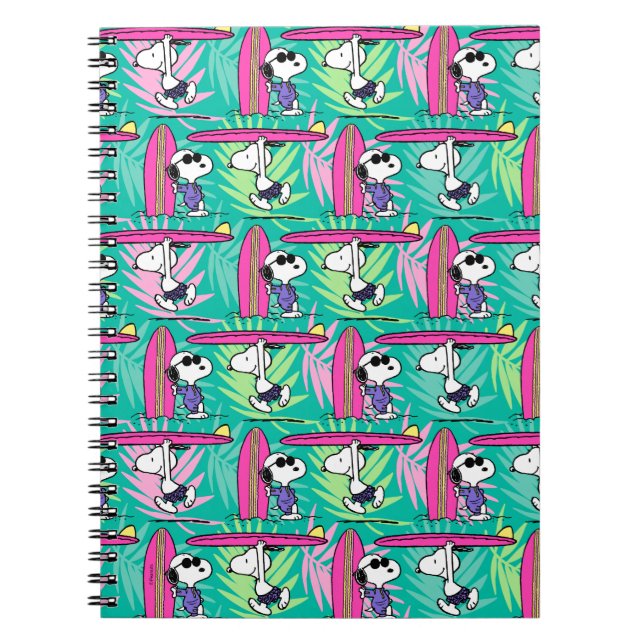 Carnet cacahuètes | Snoopy Turquoise Surf Motif (Devant)