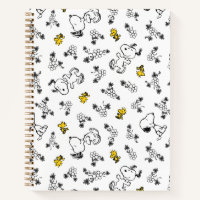cacahuètes | Snoopy & Woodstock B&W Flower Motif