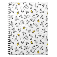 cacahuètes | Snoopy & Woodstock B&W Flower Motif
