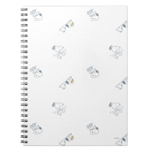 Carnet cacahuètes Snoopy & Woodstock Motif gris doux