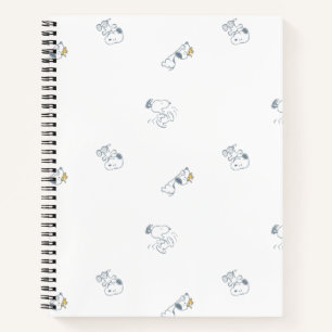 Carnet cacahuètes   Snoopy & Woodstock Motif gris doux