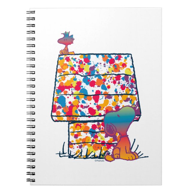 Carnet cacahuètes | Snoopy & Woodstock Rainbow Paint (Devant)
