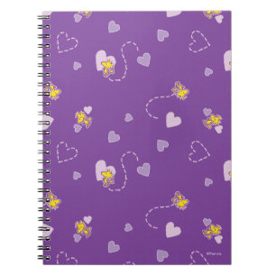 Carnet cacahuètes Woodstock Motif de coeur pourpre