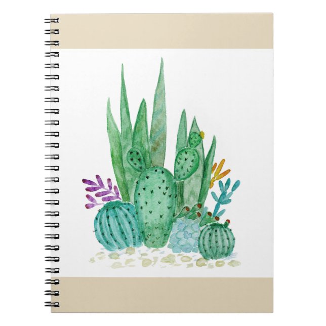 Carnet Cactus, aquarelle (Devant)