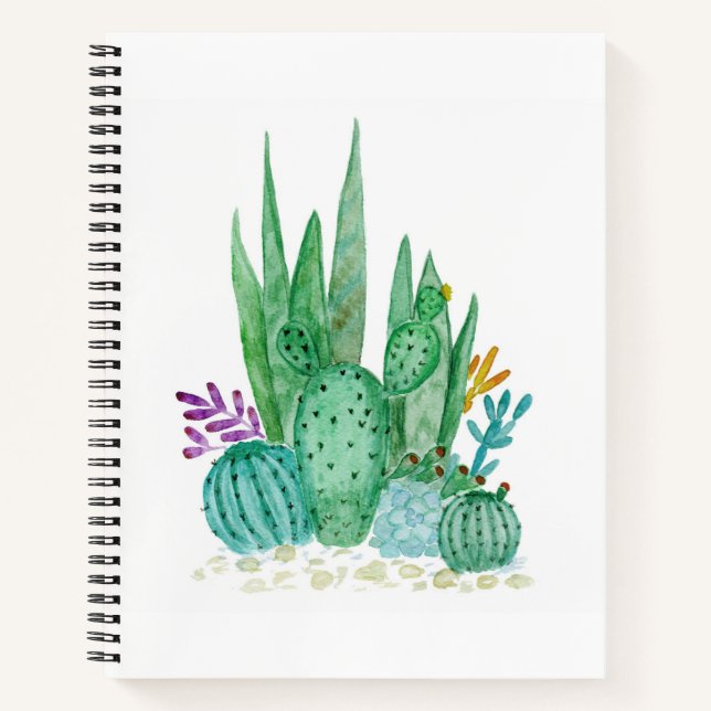 Carnet Cactus, aquarelle (Devant)