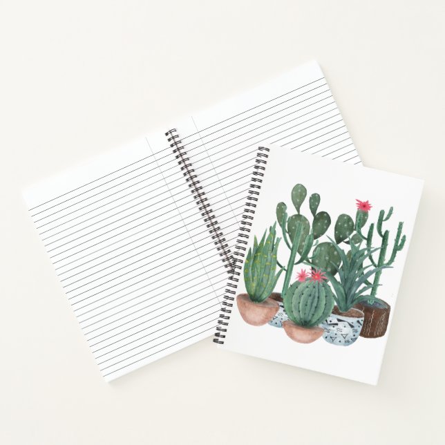 Carnet Cactus aquarelle. (Intérieur)