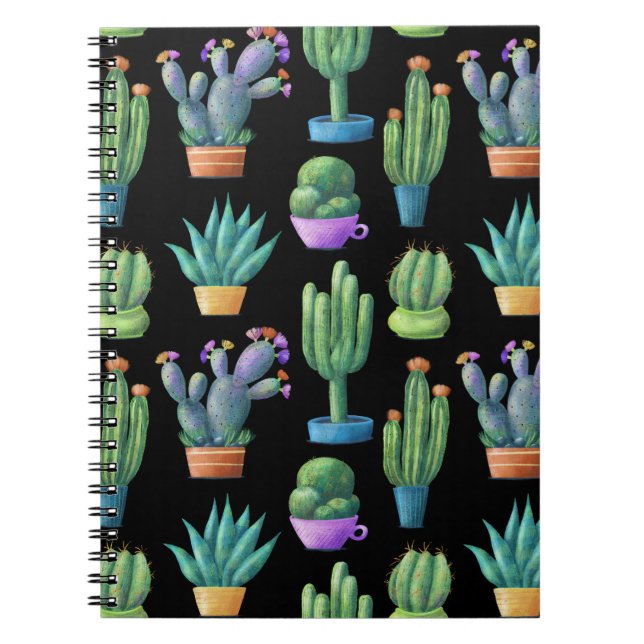 Carnet Cactus Colorés : Whimsical Seamless Design. (Devant)