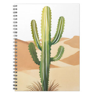 Carnet Cactus du désert   Cactus verts à l'aquarelle