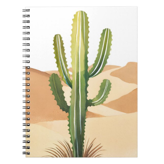 Carnet Cactus du désert | Cactus verts à l'aquarelle (Devant)