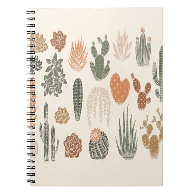 Carnet Cactus et succulent motif sans soudure (Devant)