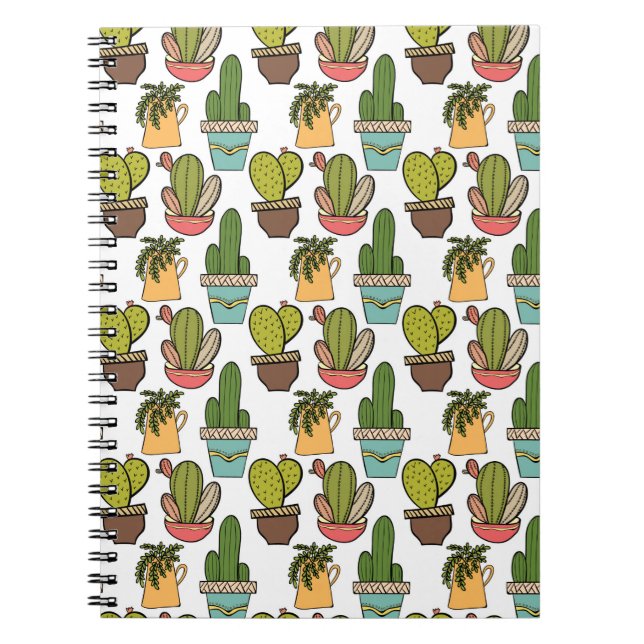 Carnet Cactus et Succulents d'intérieur dans le motif de (Devant)