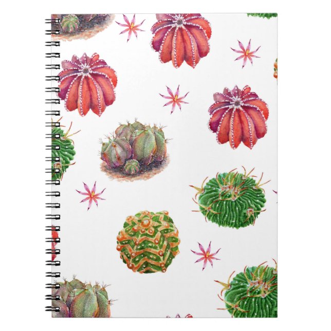 Carnet Cactus Floral : Arrière - plan aquarelle (Devant)