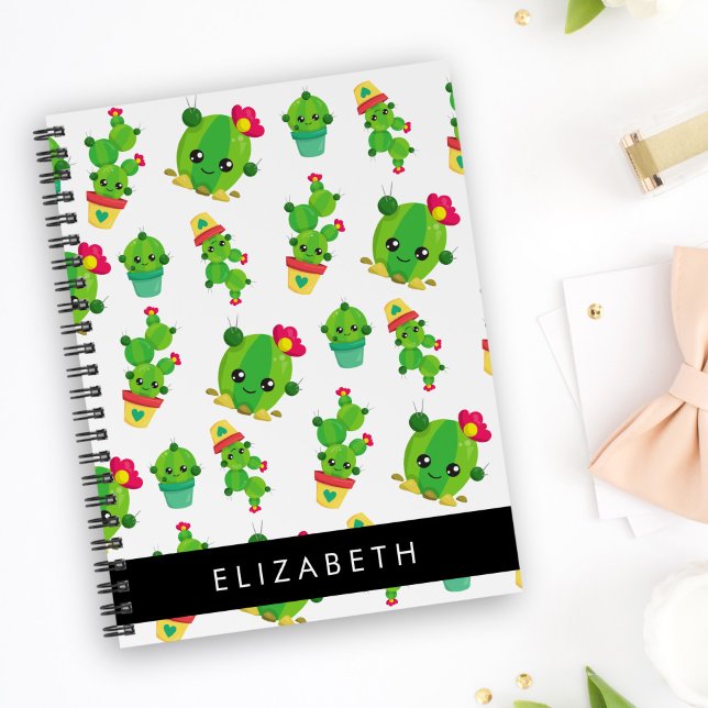 Carnet Cactus mignons, Cactus Motif, Succulent, Votre Nom (Créateur téléchargé)