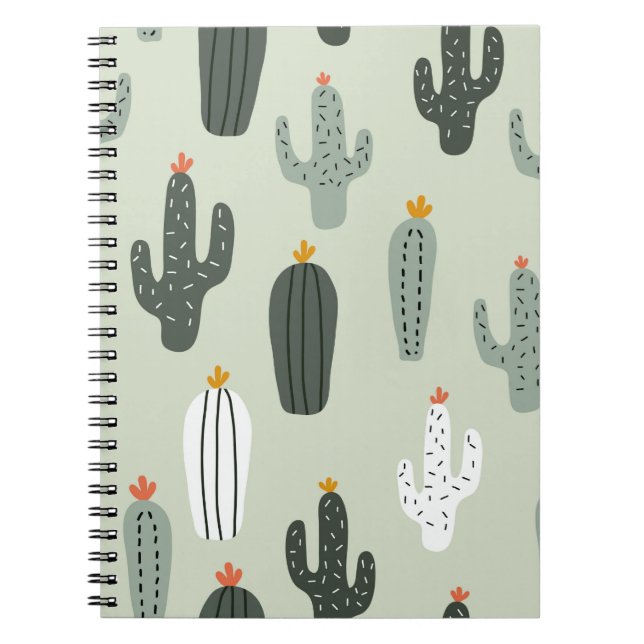 Carnet Cactus mignons sans couture motif, arrière - plan  (Devant)