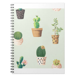 Carnet Cactus Plante Pots Fleurs Motif mignonne