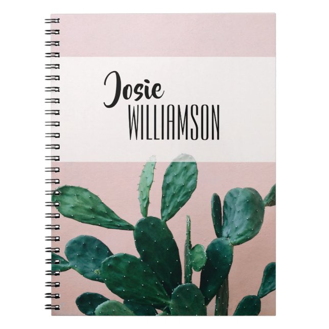 Carnet Cactus rose moderne (Devant)