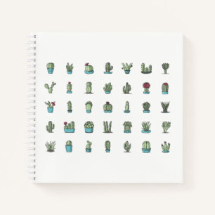 Carnet Cactus Succulentes Plantes Dessinées à la Main Bot