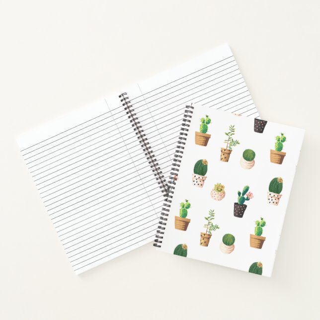 Carnet Cactus Succulents de Dessert Vert dans les pots (Intérieur)