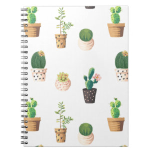 Carnet Cactus Succulents de Dessert Vert dans les pots