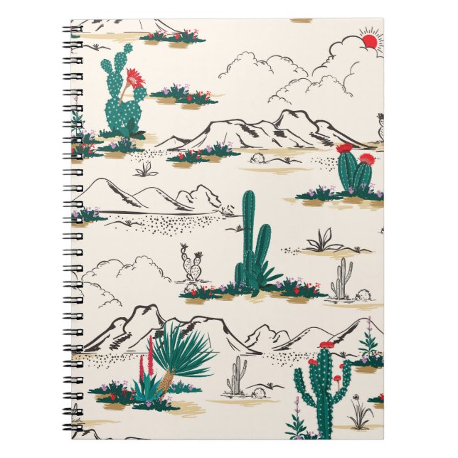 Carnet Cactus Succulents : Flore Vintage du désert. (Devant)