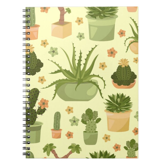 Carnet Cactus, succulents : vintage plantes ménagères mot (Devant)