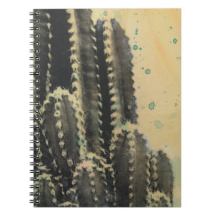 Carnet Cactus vert sur l'arrière - plan jaune