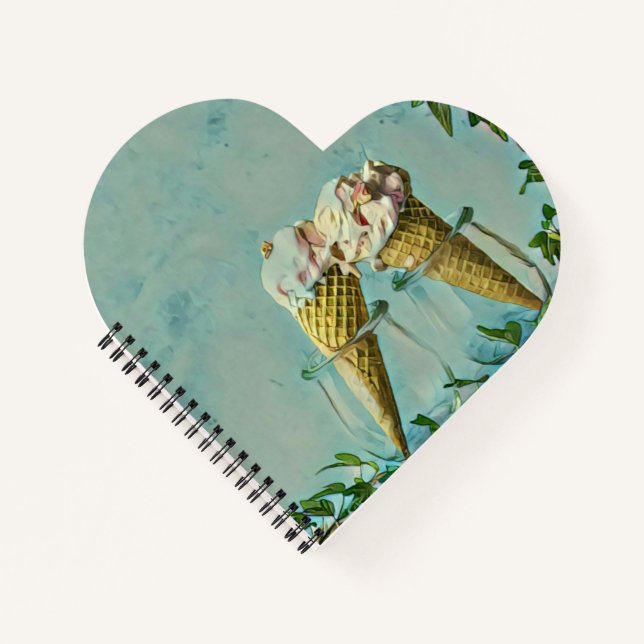 Carnet Cadeau amoureux de crème glacée (Devant)
