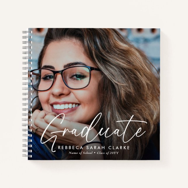 Carnet Cadeau commémoratif de diplômé de script élégant 2 (Devant)