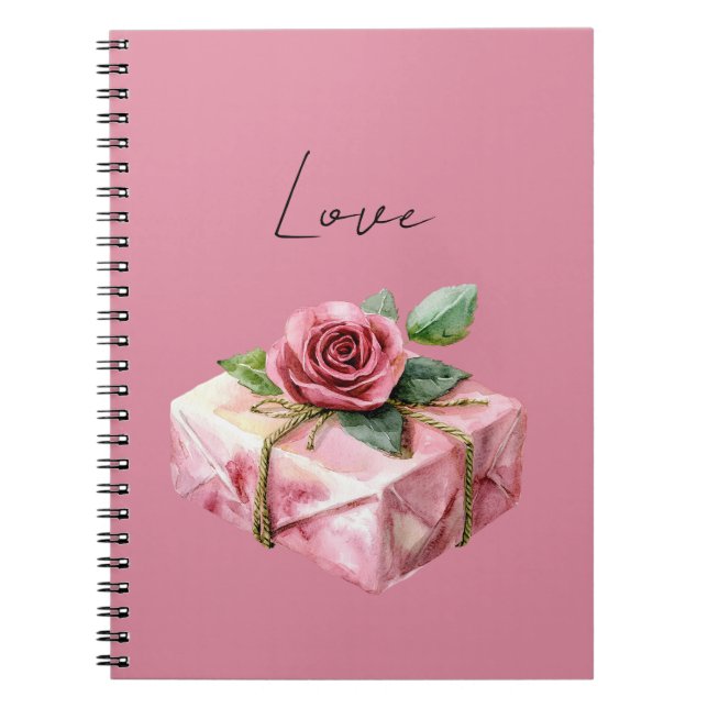 Carnet Cadeau d'amour Rose Fleur (Devant)