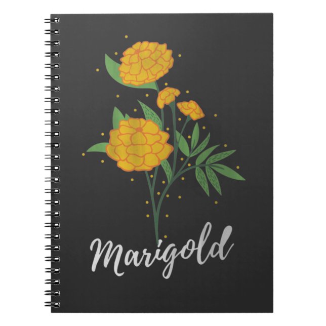 Carnet cadeau d'anniversaire d'octobre marigold fleur vin (Devant)