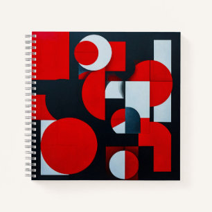 Carnet 🔺 Cadeau de bureau géométrique rouge pour les étu