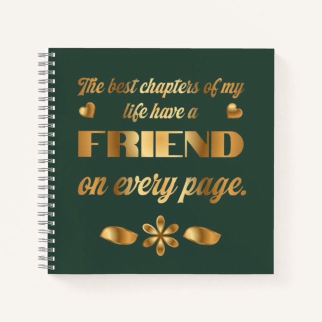 Carnet Cadeau de citation d'amitié pour meilleure amie  (Devant)