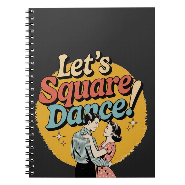 Carnet Cadeau de danse carrée rétro Let's Square Dance  (Devant)