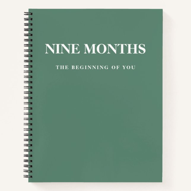 Carnet Cadeau de grossesse vert minimal élégant moderne (Devant)