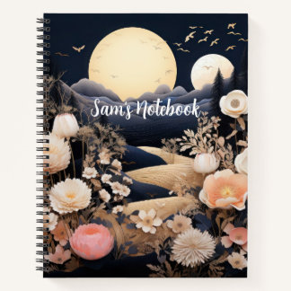 Carnet Cadeau de jardin bohème personnalisé de minuit