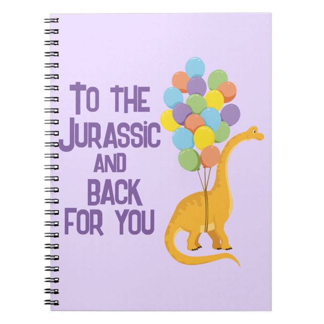 Carnet Cadeau de la Saint-Valentin dinosaure violet pour  (Devant)