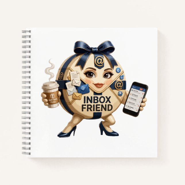 Carnet Cadeau de mascotte passionnée de courriel d'amis d (Devant)
