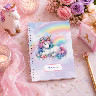 Carnet Cadeau de naissance fille licorne rose violet capr