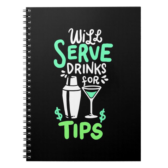 Carnet Cadeau de Noël | Bartender Sert Des Boissons Pour  (Devant)