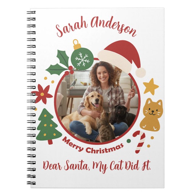 Carnet Cadeau de Noël personnalisé avec photo et nom pour (Devant)