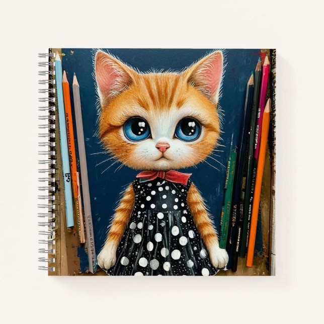 Carnet 🐱✏️ Cadeau de papeterie d'étude de chat mignon 📚 (Devant)