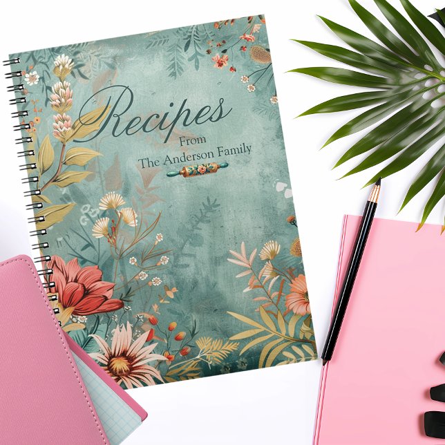 Carnet Cadeau de recette de famille florale BOHO  (Créateur téléchargé)