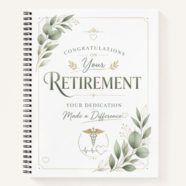 Carnet Cadeau de retraite élégant pour l'appréciation des (Devant)