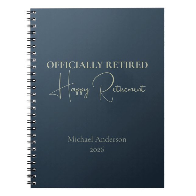 Carnet Cadeau de retraite officiellement retraité (Devant)