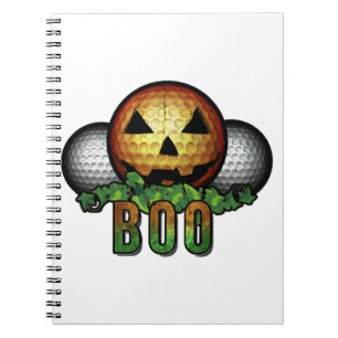 Carnet Cadeau de retraite pour golfeur d'Halloween sur un